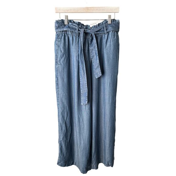 Ann Taylor Pants - Ann Taylor Factory The Wide Leg Belted Pull On Denim Pants Medium NWT
